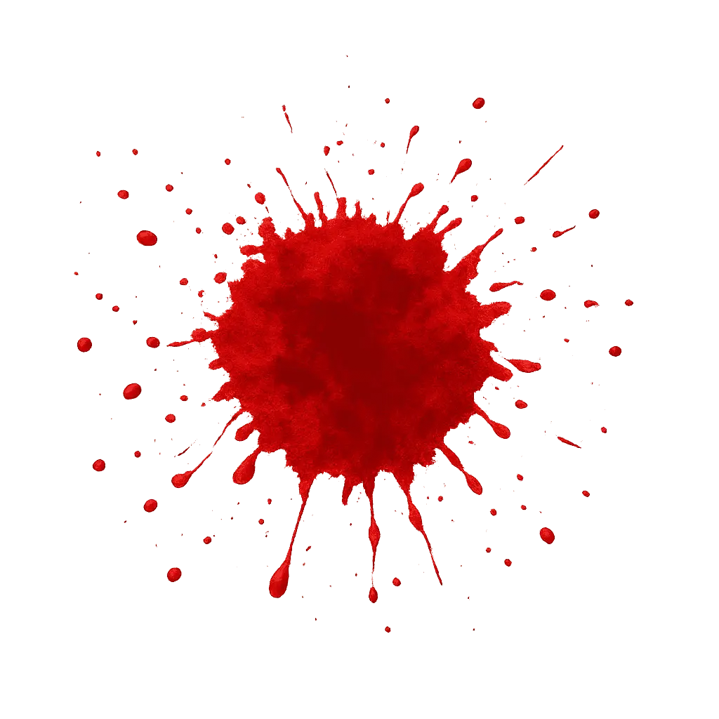 Single blood splatter